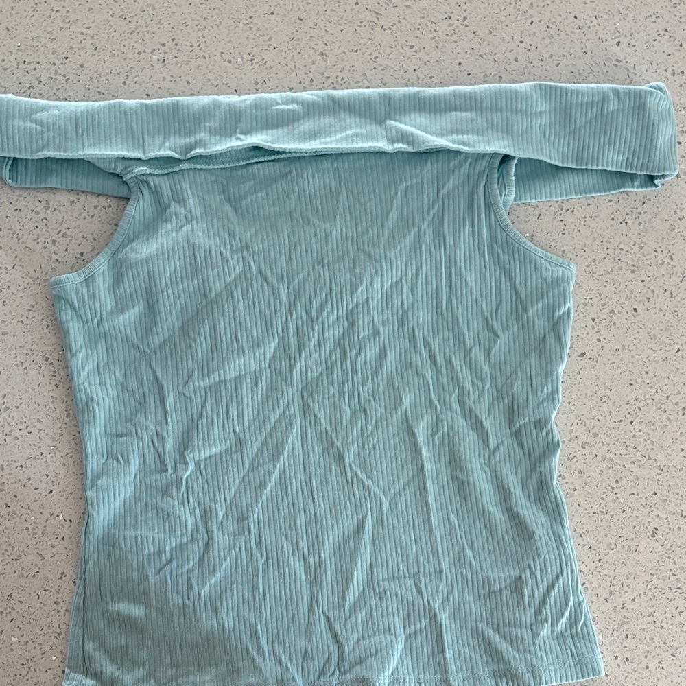 Old Navy Off-Shoulder Ribbed Blouse - Teal